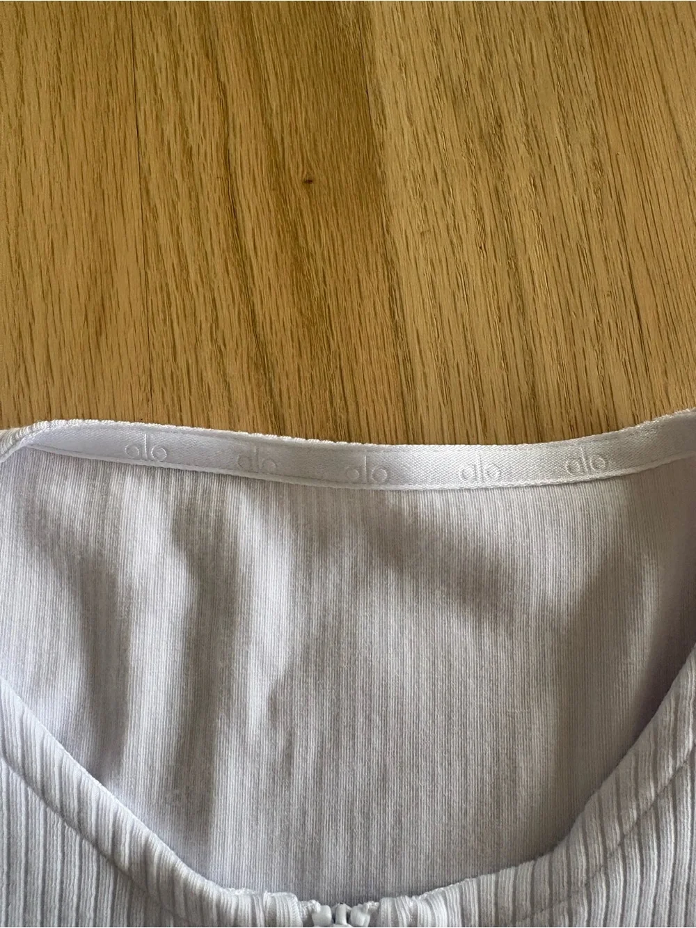 Alo Yoga White Ribbed Stardust Long Sleeve